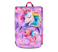 SJ GANG STYLE JAM GANG Rucksack für Schule, Sport, Freizeit, Erweiterbarer Schulranzen, Geräumige Schultasche für Mädchen und Jungen, Extra Platz, Trinkflaschenfach, violett