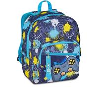 SJ GANG STYLE JAM GANG Rucksack mit Doppelfach Sj Ever, Blau, Trinkflaschentasche, Maxi Fassungsvermögen, vorgeformter Rücken, Rucksack für die Grundschule, Kinder, blau, Taglia unica, Modern