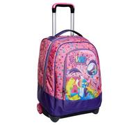 SJ GANG STYLE JAM GANG Rucksack mit Trolleyfunktion, 2 in 1, Schulranzen mit Rollen, ab 1. Klasse, für Schule, Gymnasium, Reisen&Freizeit, Mädchen&Jungen, mehrfarbig, Gesicht/Augen