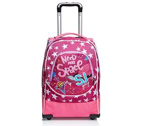 SJ GANG STYLE JAM GANG Rucksack mit Trolleyfunktion, 2 in 1, Schulranzen mit Rollen, ab 1. Klasse, für Schule, Gymnasium, Reisen&Freizeit, Mädchen&Jungen, mehrfarbig, Space
