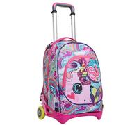 SJ GANG STYLE JAM GANG Rucksack mit Trolleyfunktion, 3 in 1, Schulranzen mit Rollen, Abnehmbarer Rucksack, ab 1. Klasse, für Schule, Gymnasium, Reisen&Freizeit, Mädchen&Jungen, Mehrfarbig, Einhorn