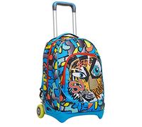 SJ GANG STYLE JAM GANG Rucksack mit Trolleyfunktion, 3 in 1, Schulranzen mit Rollen, Abnehmbarer Rucksack, ab 1. Klasse, für Schule, Gymnasium, Reisen&Freizeit, Mädchen&Jungen, Mehrfarbig, Tigerchen