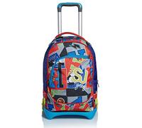 SJ GANG STYLE JAM GANG Rucksack mit Trolleyfunktion, 3 in 1, Schulranzen mit Rollen, Abnehmbarer Rucksack, ab 1. Klasse, für Schule, Gymnasium, Reisen&Freizeit, Mädchen&Jungen, mehrfarbig
