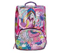 SJ GANG STYLE JAM GANG Unisex Kinder Magicflip Schulrucksack SJ Gang Big-Magicfly Girl-erweiterbarer Rucksack mit Zwei Fächern-Flip System 3D, Candy Fuchsia, Taglia unica