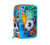 SJ GANG STYLE JAM GANG Schulmäppchen mit 3 Reißverschlüssen, mehrfarbig, dreifach Fach mit Stiften, Bleistiften, Farben, Zubehör Rucksack, Grundschule, Kinder, mehrfarbig, Taglia Unica