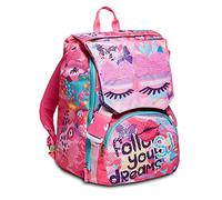 SJ GANG STYLE JAM GANG Schulranzen für Grundschule, ab 1. Klasse, Erweiterbarer Schulranzen, Extra Volumen; Geräumige Schultasche für Mädchen und Jungen, rosa