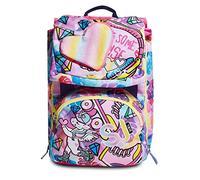 SJ Rucksack, Schulranzen für Grundschule, ab 1. Klasse, Erweiterbarer Schulranzen, Extra Volumen; Geräumige Schultasche für Mädchen und Jungen, rosa/Muster, mit Flip-System