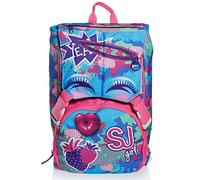 SJ Gang Schulrucksack, Backpack -Candy Fuxia, mehrfarbig, Maxi-Fronttasche, Schule und Grundschule, Flip System