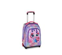 SJ GANG STYLE JAM GANG Schulranzen mit Rollen Big Trolley, 30 l, Doppelfach, 2 in 1 Doppelnutzung, Versteckbare Schultergurte, Fronttasche, ideal für Grundschule, Freizeit, Violet, Mädchen, rosa
