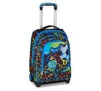 SJ GANG STYLE JAM GANG Schulranzen mit Rollen Big Trolley, 30 l, Doppelfach, 2 in 1 Doppelnutzung, Versteckbare Schultergurte, Fronttasche, ideal für Grundschule, Freizeit, Jet Black, Kinder, blau