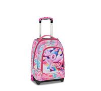 SJ GANG STYLE JAM GANG Schulranzen mit Rollen Big Trolley, 30 l, Doppelfach, 2 in 1 Doppelnutzung, Versteckbare Schultergurte, Fronttasche, ideal für Grundschule, Freizeit, Angel Blue, Mädchen, rosa