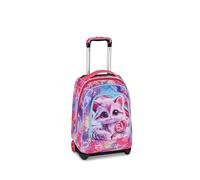 SJ GANG STYLE JAM GANG Schulranzen mit Rollen Big Trolley, 30 l, Doppelfach, 2 in 1 Doppelnutzung, Versteckbare Schultergurte, Fronttasche, ideal für Grundschule, Freizeit, Fluo Fuchsia, Mädchen, rosa