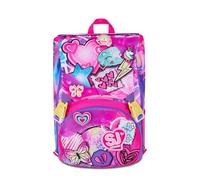 SJ GANG STYLE JAM GANG Schulrucksack Big, Fuchsia, Rucksack mit Trennwand, obere Tasche mit repositionierbaren Patches, Tasche für Trinkflasche, 24 l, Grundschule, Rucksack für Mädchen, fuchsia