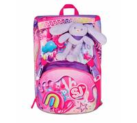 SJ GANG STYLE JAM GANG Schulrucksack, erweiterbar, Big, Fuchsia, Rucksack mit Trennwand, Tasche für Trinkflasche, Plüschhase, 24 l, Grundschule, Rucksack für Mädchen