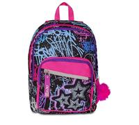 SJ GANG STYLE JAM GANG Schulrucksack mit Doppelfach SJ Ever, Fuchsia und Schwarz, Doppelrucksack mit Doppelfach und Tasche für Trinkflasche, 30 l, Grund- und Mittelschule, Rucksack für Mädchen