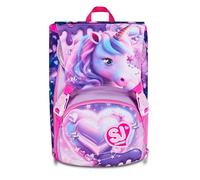 SJ GANG STYLE JAM GANG Schulrucksack PIXIE UNICORN, Rosa, 24 l, seitlicher Reißverschluss, versenkbare Flügel, glitzernde Klappe, Fronttasche, Seitentasche für Trinkflasche, Grundschule, Mädchen
