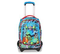 SJ GANG STYLE JAM GANG Schultrolley Jack 3 Rollen Sharky Skate, Blau, 3 in 1, Dreifach-Rucksack mit abnehmbarem Wagen, 33 l, Grundschulrucksack, Kinderrucksack