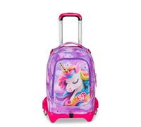 SJ GANG STYLE JAM GANG Schultrolley Jack mit 3 Rädern Fable Journey, Fuchsia, 3 in 1, Dreifach-Rucksack mit abnehmbarem Wagen, 33 l, Rucksack für die Grundschule, Rucksack für Mädchen, fuchsia, Taglia