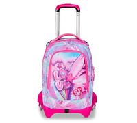 SJ GANG STYLE JAM GANG Schultrolley Jack mit 3 Rädern, Plushy Rabbit, Fuchsia, 3 in 1, Dreifach-Rucksack mit abnehmbarem Wagen, 33 l, Rucksack für die Grundschule, Rucksack für Mädchen