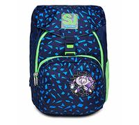 SJ GANG STYLE JAM GANG Schulranzen, gepolstert & flexibel, mit Trinkflaschenfach, Seitentaschen, Brust- und Hüftgurt; nachhaltiges Gewebe; Rucksack für Grundschule, Mädchen & Jungen, blau grün