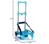 SJ Schultrolley für Kinder; Trolley für Schulranzen und Rucksäcke von Seven & SJ, Einfach zum Ziehen für Mädchen und Jungen, blau