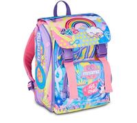 SJ Seven Mitama erweiterbarer Rucksack mit 4 Reißverschlüssen, Rainbow Dream Lila, Maxi Fassungsvermögen, Doppelfach, vorgeformte Rückenlehne, Mädchen, Grundschule, Lila, Taglia unica, Casual