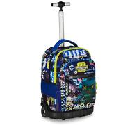 SJ Seven Mitama Schultrolley Run Maxi GAMING404, Blau, Doppelfach, Fronttasche, 2 Seitentaschen, Grundschule und Freizeit, Kinder, blau, Taglia unica, Casual