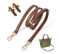SJDOFU Schultergurt für Longchamp Tasche Damen, Mini Bag Straps mit 2 Stück Schultergurtadapter, Längenverstellbarer Ersatzriemen Leder Schulterriemen Verstellbarer Schulterriemen für Taschen(1.2CM)