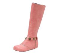 SJJH Damen Stiefel | 4cm Innenerhöhung Seitlicher Reißverschluss Für Stadtalltag Und Freizeit(Rosa, 45 EU)