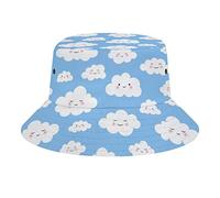 SJOAOAA Niedlicher Wolkenhut für Männer und Frauen, Sommer-Fischermütze, Unisex, verstaubar, Strand-Sonnenhut für Urlaub, Reisen, Outdoor, Schwarz, Schwarz , One size