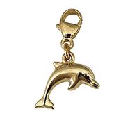 SJR Anhänger Charm Delfin Gold 333 8kt Einhänger Delphin Gelbgold Unisex