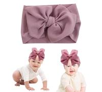 SJUIEO Baby-Stirnband für Mädchen, lila, extra große Schleife, weiches, elastisches, breites Baby-Stirnband, Neugeborenen-Accessoires, süße Haar-Accessoires für Mädchen