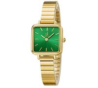 SK Mode Damenuhren Minimalistische Einfachheit Quadratische Damenuhren (Green-Gold)