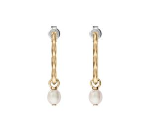 Skagen Agnethe Pearl Damen Goldfarbene Ohrringe aus Messing, SKJ5025710