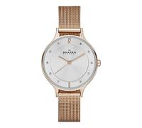 Skagen Damenuhr Anita Lille, Dreizeiger Uhrwerk, 30mm Rose Gold Edelstahlgehäuse mit Edelstahl Mesh Armband, SKW2151