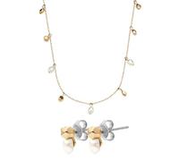 Skagen Damen Agnethe Perle Goldfarbener Edelstahl Halskette und Ohrringe, Set