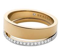 Skagen Damen Edelstahlring Länge: 4/5 Zoll, Gold und Silber mit Glitter