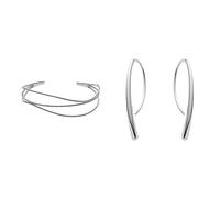Skagen Damen-Manschetten Armbänder Edelstahl SKJ1124040 Damen-Hängeohrringe SKJ1057040
