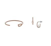 Skagen Damen Manschettenarmband und Creolen Ohrringe Agnethe Muschelperle