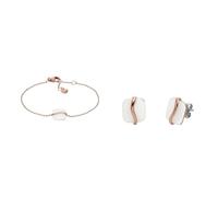 Skagen Damenarmband und Ohrringe Sofie Sea Glass, Roségold Edelstahl, Set