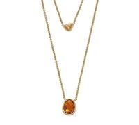 Skagen Damenhalskette, Sea Glass Honey Glas und Edelstahl Anhänger Halskette