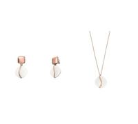 Skagen Damenohrringe und -kette Sofie Sea Glass, Roségold Edelstahl, Set