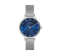 Skagen ANITA Uhr Damenuhr Edelstahl silber blau Zirkonia