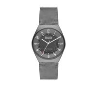 Skagen Grenen Watch for Men, Solar-Powered Three Hand Movement with Stainless Steel or Leather Strap