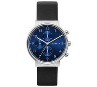 SKAGEN Herren Chronograph Quarz Uhr mit Leder Armband SKW6417