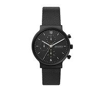 Skagen Herrenuhr Ancher Chronograph, QuarzChronographenwerk, 40mm Midnight Recycled Edelstahl (Mindestens 50%) Gehäuse mit EdelstahlMeshArmband, SKW6762