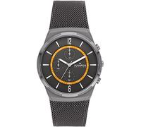 Skagen Herrenuhr Melbye Chronograph, QuarzChronographenwerk, 42mm Charcoal Recycled Edelstahl (Mindestens 50%) Gehäuse mit EdelstahlMeshArmband, SKW6804