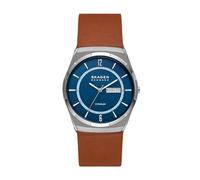 Skagen Herrenuhr Melbye Titanium Quarz/3 Zeiger Uhrwerk Day-Date 40 mm Gehäusegröße mit Lederarmband SKW6906
