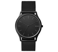 Skagen Jorn Herrenuhr, Quarzwerk mit Edelstahl- oder Lederarmband, Schwarz