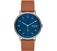 Skagen Kuppel Herrenuhr, Quarz-Dreizeigerwerk mit Sub-Zifferblatt und Edelstahl- oder Lederarmband